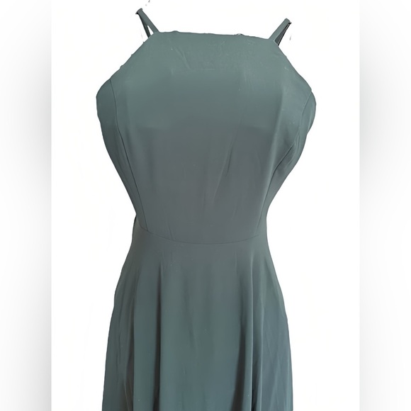 Lulus Green Chiffon Maxi Dress XS | Spaghetti Strap Empire Waist Backless Gown - Picture 8 of 13